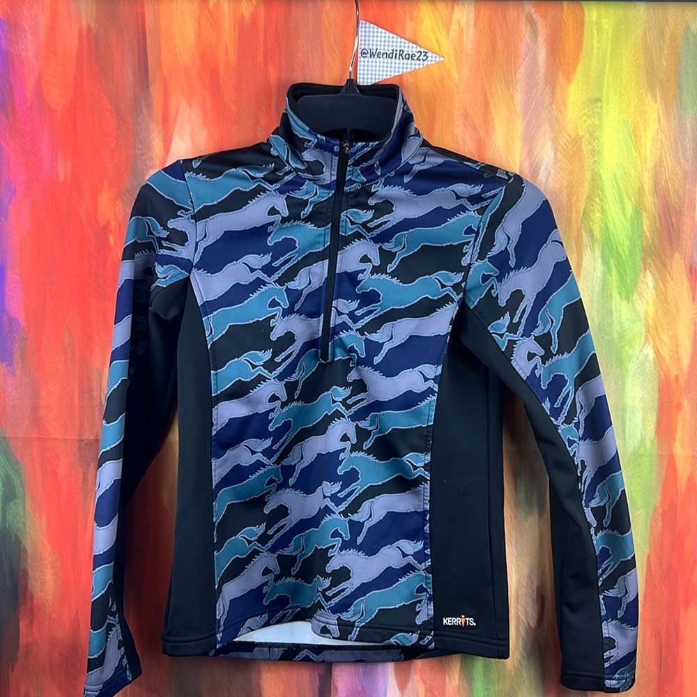 Kerrits girl’s size L 1/4 zip horse top